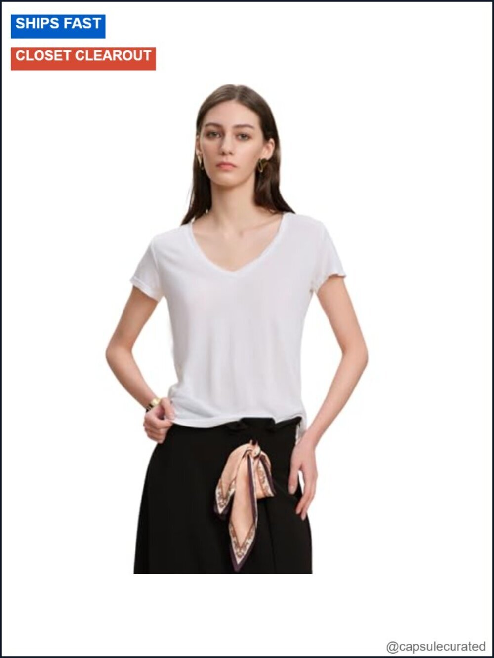 100% Silk Short Sleeve V-Neck T-Shirt Women Soft Tee